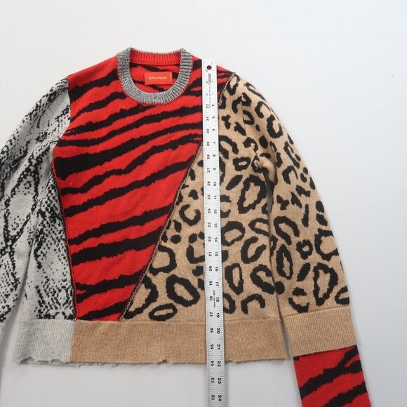 Zadig & Voltaire Delly Bis Cashmere Wool Animal Print Sweater XS - Picture 6 of 11